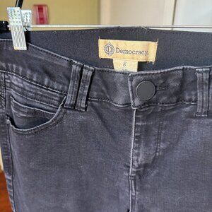DEMOCRACY AB TECHNOLOGY JEANS SZ 8 BLACK COMFORT WAIST STRETCH